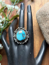 Load image into Gallery viewer, Native American 925 Sterling Silver Turquoise Ring. Size 8. Mary Ellen Gift