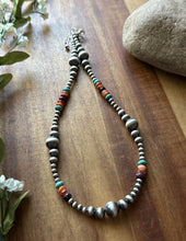 Load image into Gallery viewer, Sterling Silver Multi Stone Pearls 4mm-10mm Choker Bead Necklace 18 inch