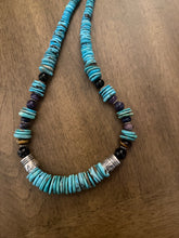 Load image into Gallery viewer, Sterling silver blue  turquoise graduated necklace 22 inch