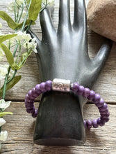 Load image into Gallery viewer, Kokopelli Purple 7 Inch Stretch Stretchy Elastic Bead Bracelet Gift