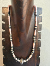 Load image into Gallery viewer, Sterling silver pink conch bead necklace 24inch