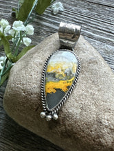 Load image into Gallery viewer, Native American Sterling Silver Yellow Bumblebee Jasper Pendant Tillie Jon Gift