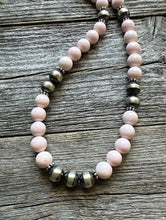 Load image into Gallery viewer, Sterling Silver 10mm Pink Conch Round Bead W Pearls Necklace. 20 inch