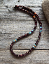 Load image into Gallery viewer, Purple Spiny Oyster Multi Stone Color Sterling Silver Bead Necklace 18 inch Gift