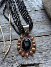 Load image into Gallery viewer, Vintage Pawn Native Sterling Silver Orange Spiny Oyster Pendant Necklace Set B