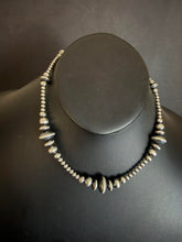 Load image into Gallery viewer, Sterling silver multi graduated bead necklace 16 inch