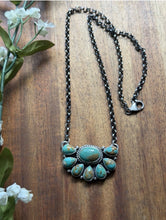 Load image into Gallery viewer, Navajo Sterling Silver Turquoise Cluster Chain Necklace Marcella James