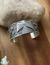 Load image into Gallery viewer, Tsosie White TO Sterling Silver Thunderbird Cuff Bracelet Navajo Gift