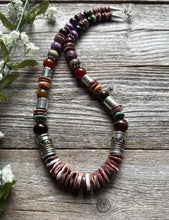 Load image into Gallery viewer, Tommy &amp; Rosita Singer T R Sterling Silver Purple Spiny Oyster Bead Necklace 20