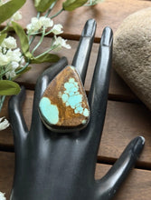 Load image into Gallery viewer, Navajo Native Sterling Silver Number 8 Turquoise Adjustable Ring Leslie Nez Gift