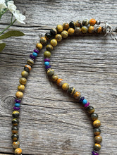 Load image into Gallery viewer, Bumblebee Jasper Multi Stone Color Sterling Silver Bead Necklace. 18 inch Gift