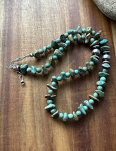 Load image into Gallery viewer, Sterling Silver Turquoise Nuggets Bead Necklace. 18 inch