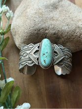 Load image into Gallery viewer, Navajo Native American Sterling Silver Turquoise Cuff Bracelet Maloney