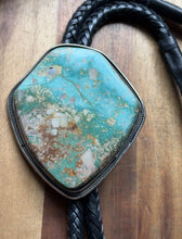 Load image into Gallery viewer, Large Native American Sterling Silver Royston Turquoise Bolo Tie Pendant CY