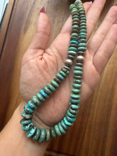 Load image into Gallery viewer, Sterling silver graduated turquoise necklace 18 inch