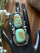 Load image into Gallery viewer, Native American Sterling Silver Turquoise Adjustable Ring M