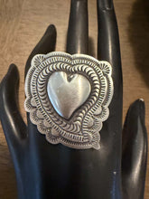 Load image into Gallery viewer, Navajo sterling silver heart ring adjustable