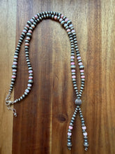 Load image into Gallery viewer, Sterling silver pink conch bead necklace 32 inch