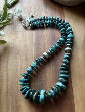 Load image into Gallery viewer, Sterling Silver Graduated Turquoise Nuggets Bead Necklace 18 inch Gift
