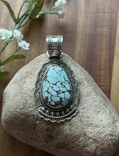 Load image into Gallery viewer, Navajo Sterling Silver Number 8 Turquoise Handmade Pendant Etta Enditto Gift