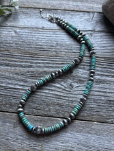 Load image into Gallery viewer, Southwestern Sterling Silver Blue Turquoise W Pearls Bead Necklace 18 inch Gift