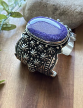 Load image into Gallery viewer, Native American Sterling Silver Purple Charoite Cuff Bracelet H Happy Piasso