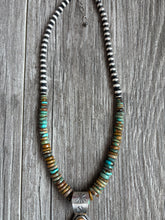 Load image into Gallery viewer, Handmade NavajoTurquoise &amp; Sterling Silver Pendent With Turquoise Necklace