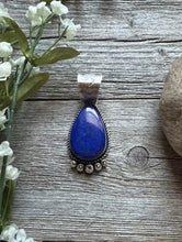 Load image into Gallery viewer, Native American Navajo Sterling Silver Lapis Pendant R Yazzie Gift