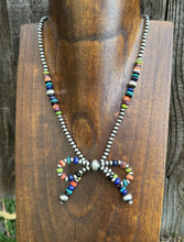 Load image into Gallery viewer, Bow Multi Stone Sterling Silver 4mm Pearls Bead Necklace. 16 Inch. Gift