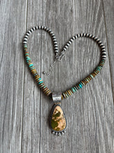 Load image into Gallery viewer, Handmade NavajoTurquoise &amp; Sterling Silver Pendent With Turquoise Necklace