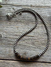 Load image into Gallery viewer, Tigers Eye 4mm Sterling Silver Pearls Choker Bead Necklace. 16 Inch. Gift