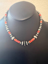 Load image into Gallery viewer, Sterling silver orange spiny oyster necklace 18inch