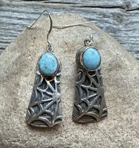Navajo 925 Sterling Silver Golden Hill Turquoise Earrings Joe Paul Southwestern