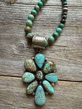 Load image into Gallery viewer, Navajo sterling silver number 8 turquoise  pendant necklace Ky