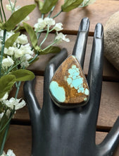 Load image into Gallery viewer, Navajo Native Sterling Silver Number 8 Turquoise Adjustable Ring Leslie Nez Gift