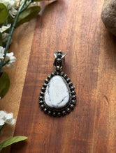 Load image into Gallery viewer, Navajo Native American Sterling Silver White Buffalo Turquoise Pendant H Piasso