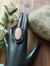 Load image into Gallery viewer, Navajo Handmade Sterling Silver Pink Conch Adjustable Ring Etta Enditto Gift