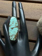 Load image into Gallery viewer, Navajo Native Sterling Silver Number 8 Turquoise Adjustable Ring Leslie Nez Gift