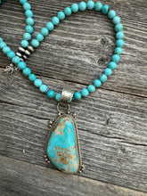 Load image into Gallery viewer, Navajo sterling silver royston turquoise pendant necklace