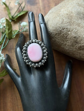 Load image into Gallery viewer, Navajo Handmade Sterling Silver Pink Conch Adjustable Ring Etta Enditto Gift