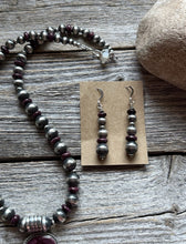 Load image into Gallery viewer, Navajo Sterling Silver Purple Spiny Oyster Pendant Necklace Earrings Set