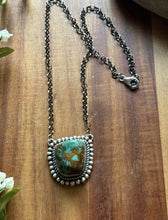 Load image into Gallery viewer, Navajo Sterling Silver Royston Turquoise Chain Lariat Necklace C Yazzie