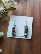 Load image into Gallery viewer, Sterling Silver Blue Turquoise Bead Drop Earrings. 1.75 Inch