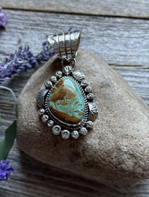 Load image into Gallery viewer, Navajo Native American Sterling Silver Turquoise Handmade Pendant R Yazzie Gift