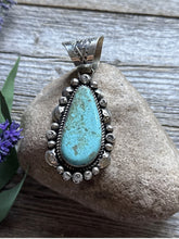 Load image into Gallery viewer, Navajo Native American Sterling Silver Turquoise Handmade Pendant R Yazzie Gift