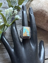 Load image into Gallery viewer, Sunshine Reeves 925 Sterling Silver Royston Turquoise Ring. Navajo. Size 8