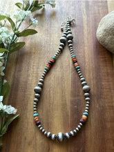 Load image into Gallery viewer, Sterling Silver Multi Stone Pearls 4mm-10mm Choker Bead Necklace 18 inch