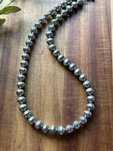 Load image into Gallery viewer, Sterling Silver 10mm Stamped Pearls Bead Necklace. 18 Inch