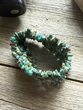 Load image into Gallery viewer, Blue Turquoise Nuggets 7 Inch Stretch Elastic Stretchy Bead Bracelet Gift