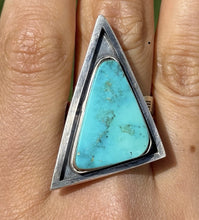 Load image into Gallery viewer, Native American Sterling Silver Turquoise Adjustable Ring. K Yazzie